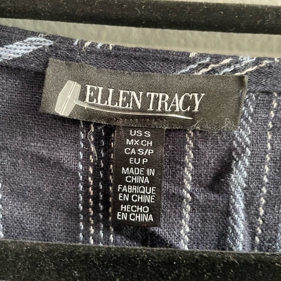 NWT Ellen Tracy linen blend rounded neckline button details hi-low top. … - Picture 3 of 7